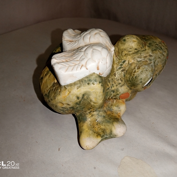 2 piece lot frog clock and frog figurine - Picture 3 of 7